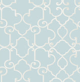 Brewster 2734-003529 Lilles Teal Trellis Wallpaper