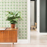 Brewster 2734-003530 Seville Green Geometric Tile Wallpaper