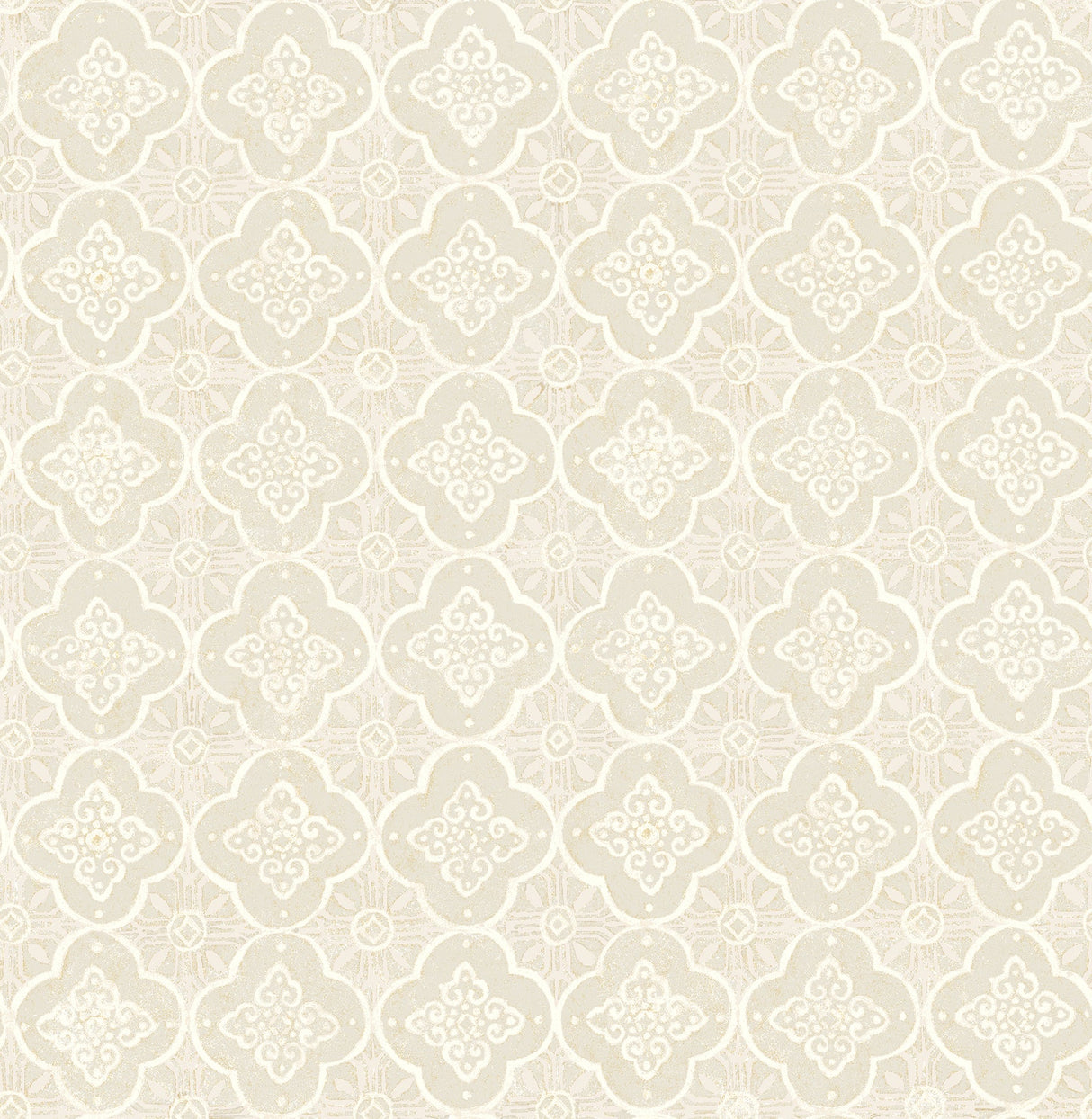 Brewster 2734-003531 Seville Beige Geometric Tile Wallpaper