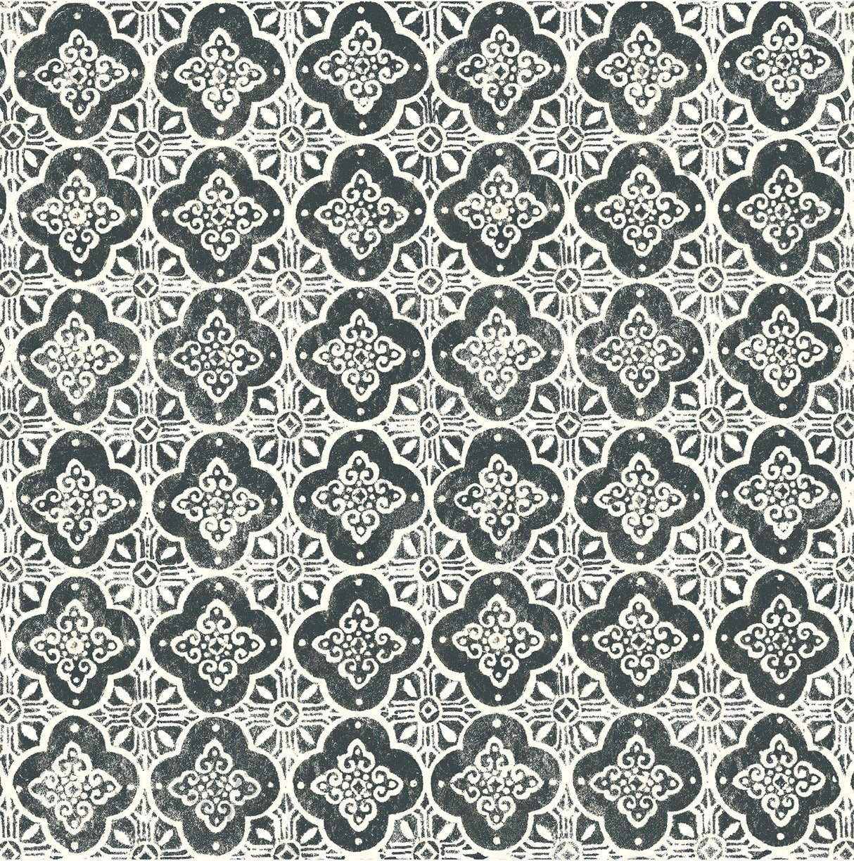 Brewster 2734-003532 Seville Black Geometric Tile Wallpaper