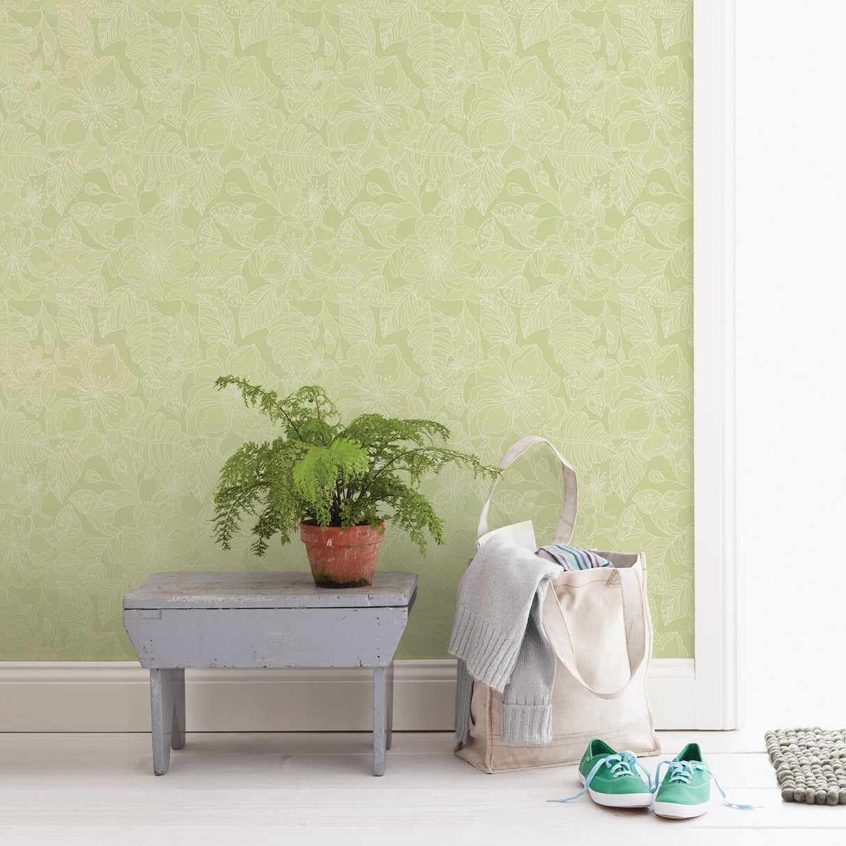 Brewster 2734-003538 Toulouse Lime Floral Wallpaper