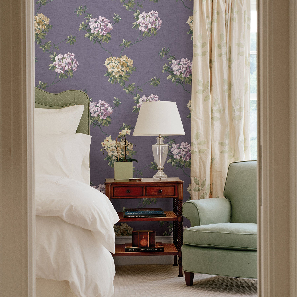 Brewster 2734-003550 Dijon Purple Floral Wallpaper