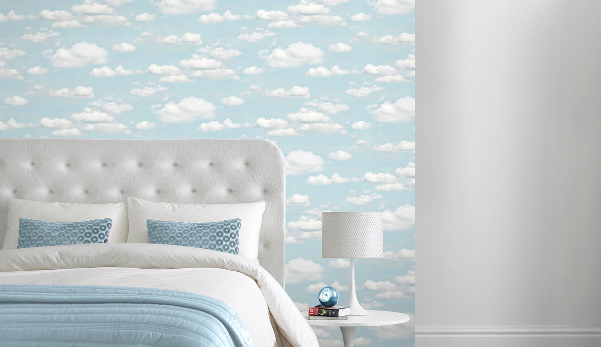 Brewster 2734-24890 Bath Blue Clouds Wallpaper