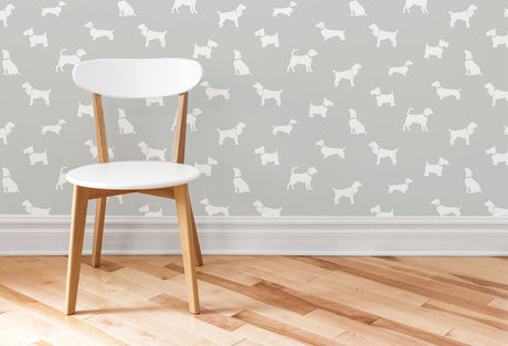 Brewster 2734-24891 Metz Taupe Dog Silhouette Wallpaper