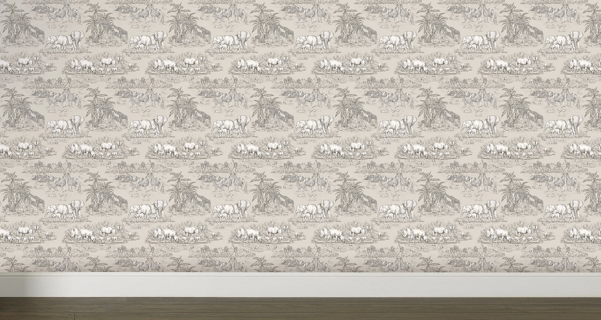 Brewster 2734-24892 Durban Grey Watering Hole Wallpaper