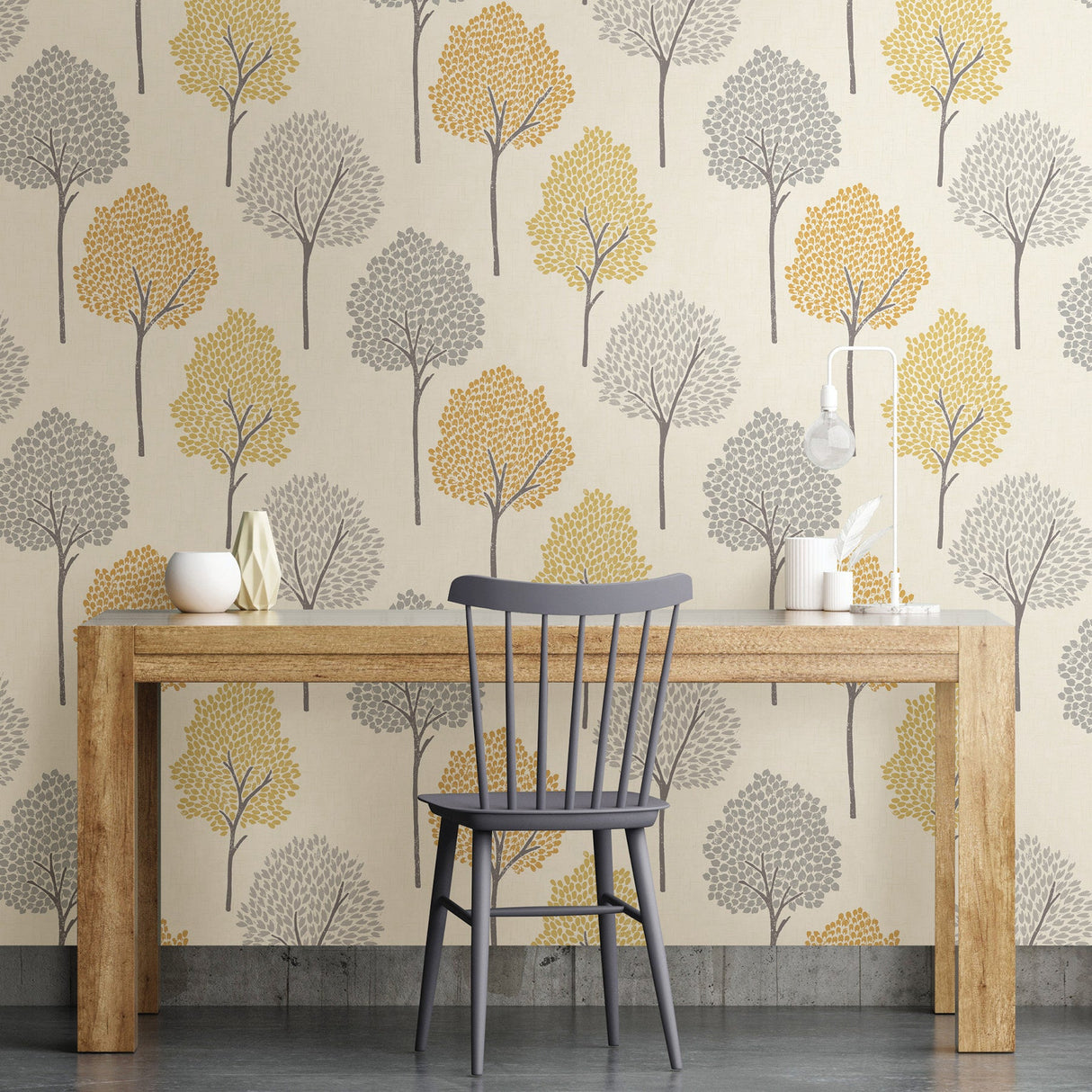 Brewster 2734-24893 Andover Mustard Eula Wallpaper