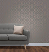 Brewster 2734-42428 Chester Grey Trellis Wallpaper