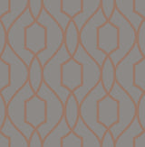 Brewster 2734-42428 Chester Grey Trellis Wallpaper