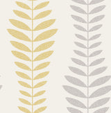 Brewster 2734-42432 Sandnes Mustard Leaf Stripe Wallpaper