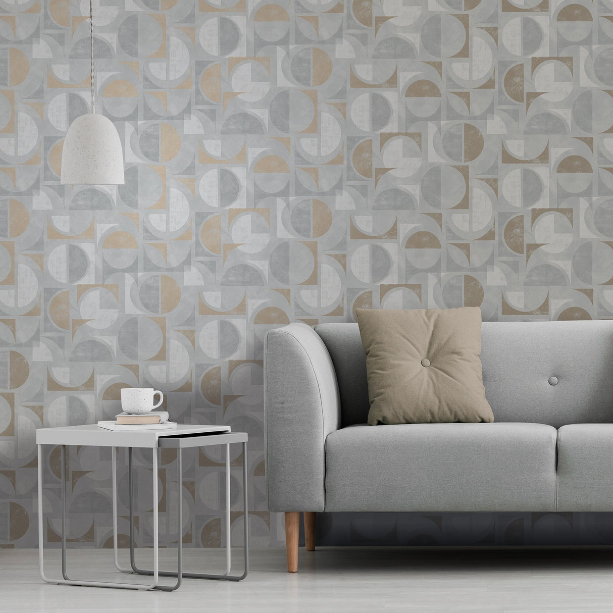 Brewster 2734-42453 Hamar Neutral Geometric Wallpaper