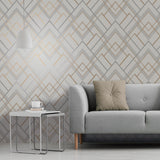 Brewster 2734-42456 Bradford Grey Geometric Wallpaper