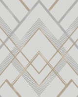 Brewster 2734-42456 Bradford Grey Geometric Wallpaper