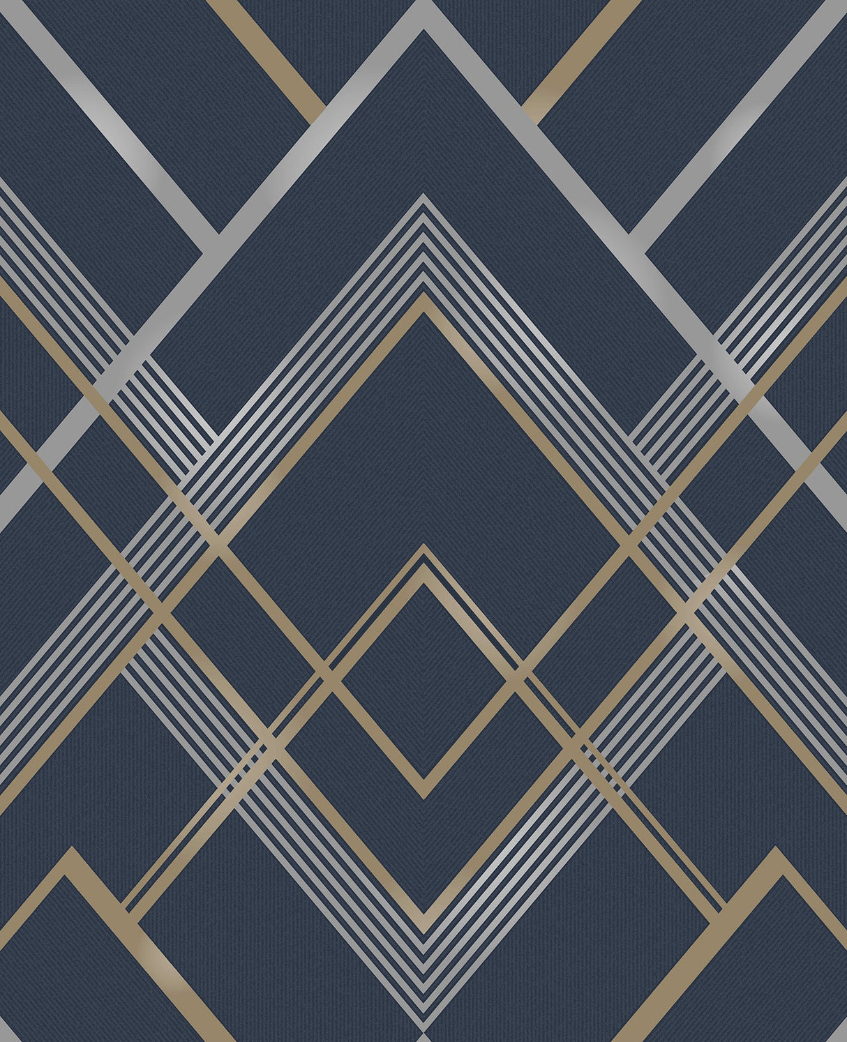 Brewster 2734-42457 Bradford Navy Geometric Wallpaper