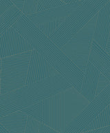 Brewster 2734-M1482 Preston Teal Geometric Wallpaper