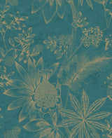 Brewster 2734-M1483 Kenitra Teal Botanical Wallpaper