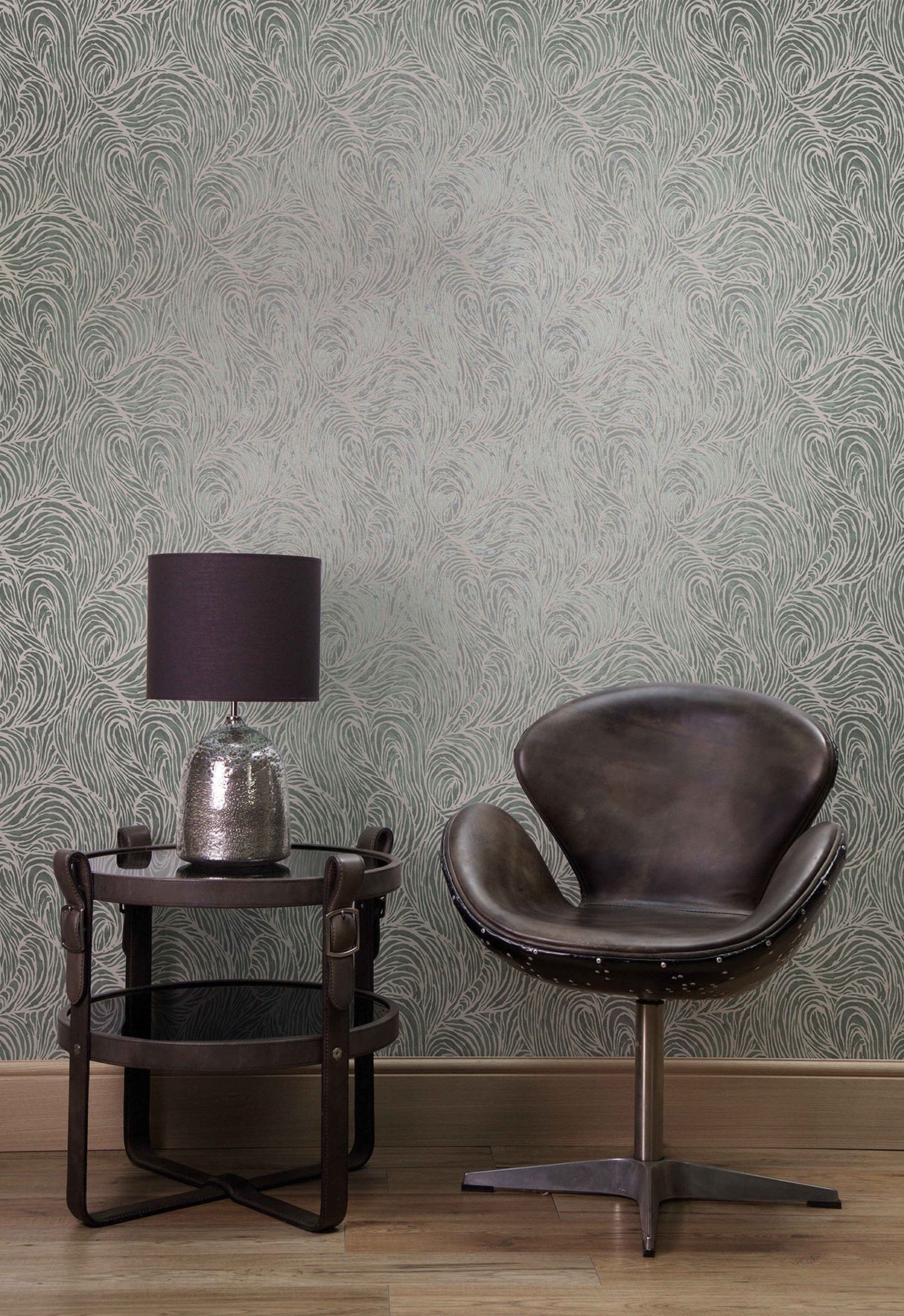 Decorline 2735-23319 Andie Teal Swirl Wallpaper