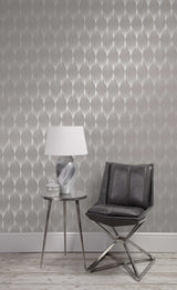 Decorline 2735-23327 Gleam Purple Linear Ogee Wallpaper