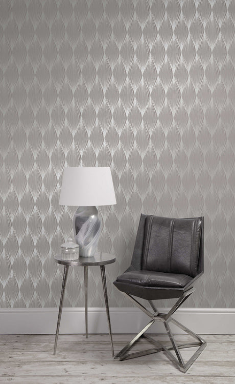 Decorline 2735-23327 Gleam Purple Linear Ogee Wallpaper