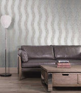 Decorline 2735-23340 Wheaton Silver Leaf Wave Wallpaper