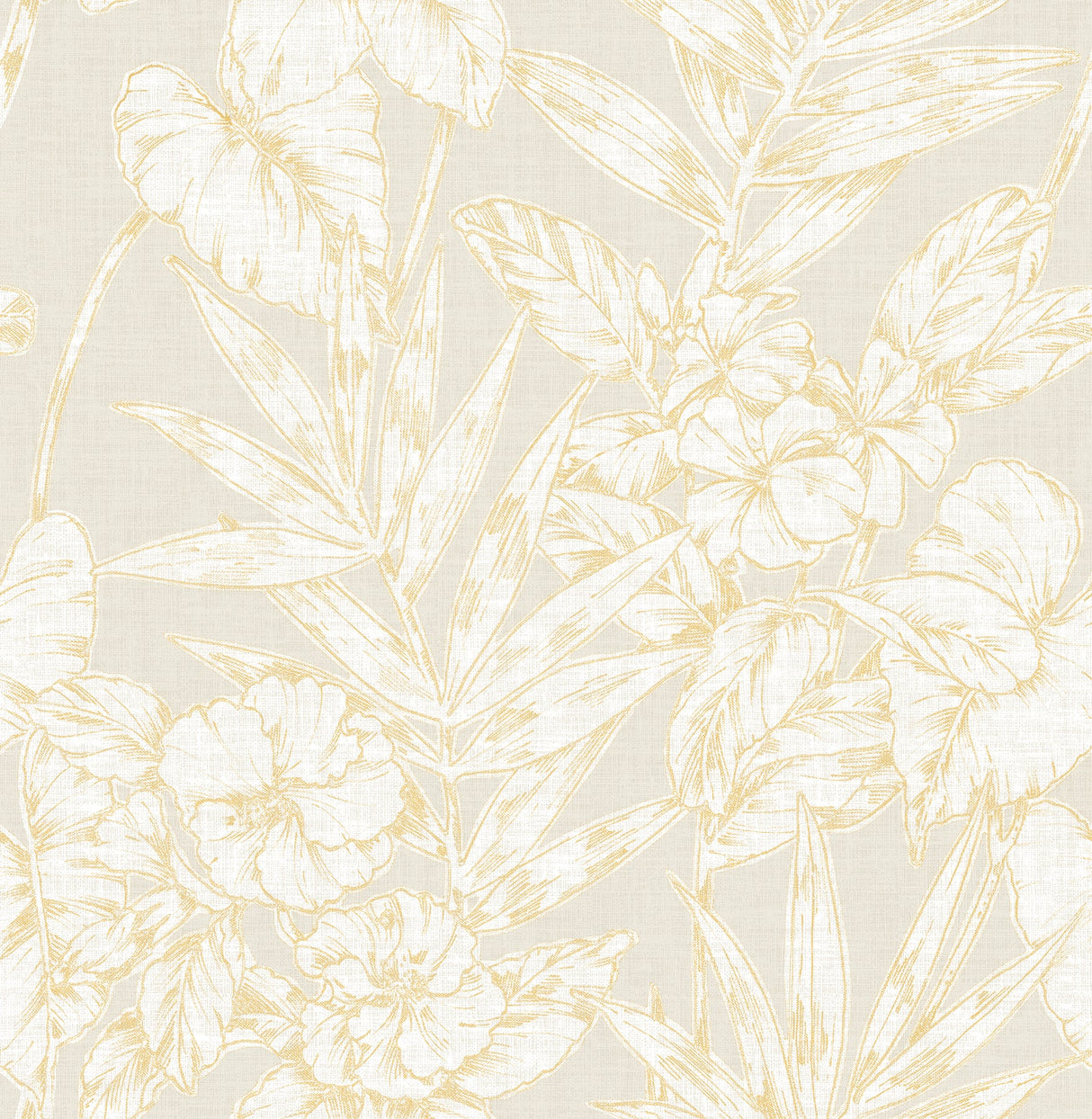 A-Street Prints 2744-24105 Fiji Mustard Floral Wallpaper