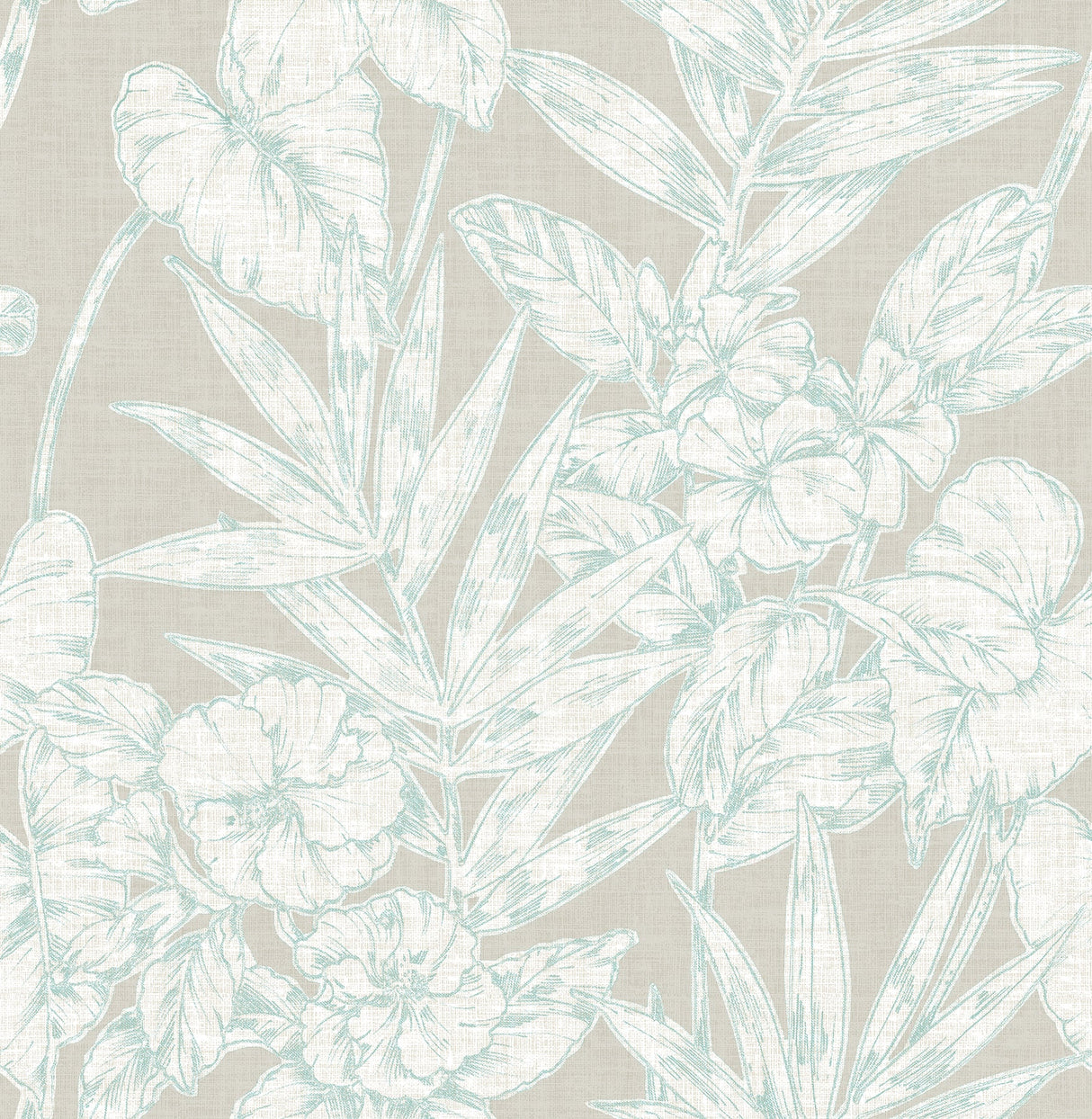 A-Street Prints 2744-24106 Fiji Turquoise Floral Wallpaper