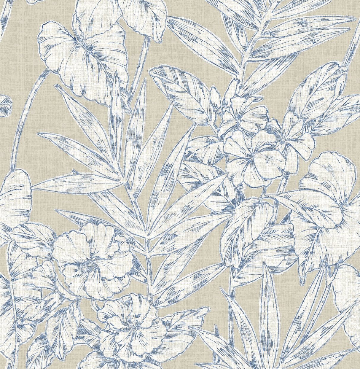 A-Street Prints 2744-24107 Fiji Navy Floral Wallpaper