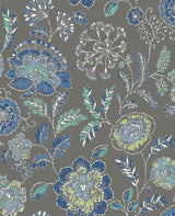 A-Street Prints 2744-24110 Tropez Charcoal Jacobean Wallpaper