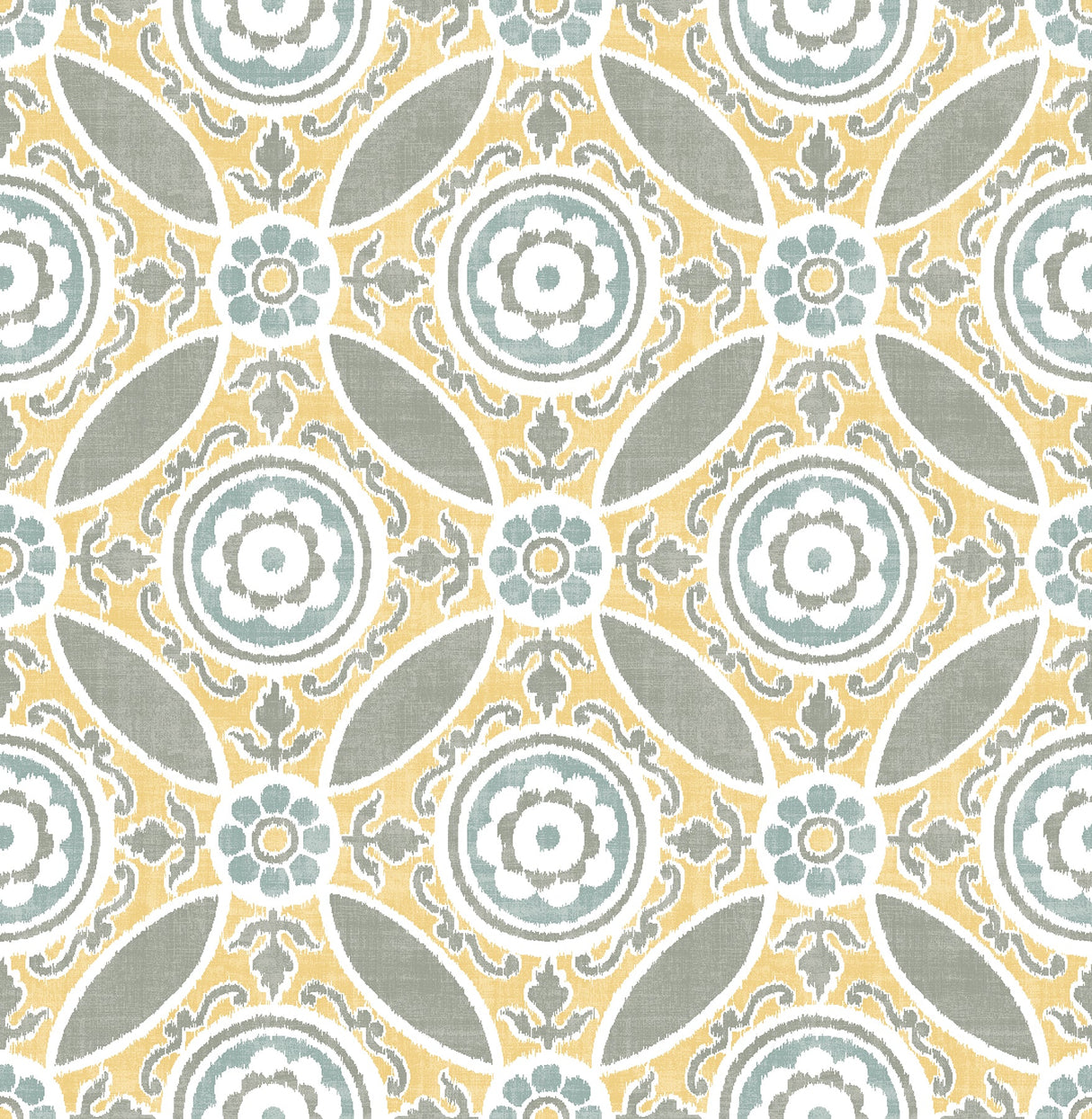 A-Street Prints 2744-24114 Maya Yellow Medallion Wallpaper