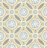 A-Street Prints 2744-24114 Maya Yellow Medallion Wallpaper