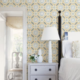 A-Street Prints 2744-24114 Maya Yellow Medallion Wallpaper