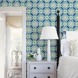 A-Street Prints 2744-24115 Maya Teal Medallion Wallpaper