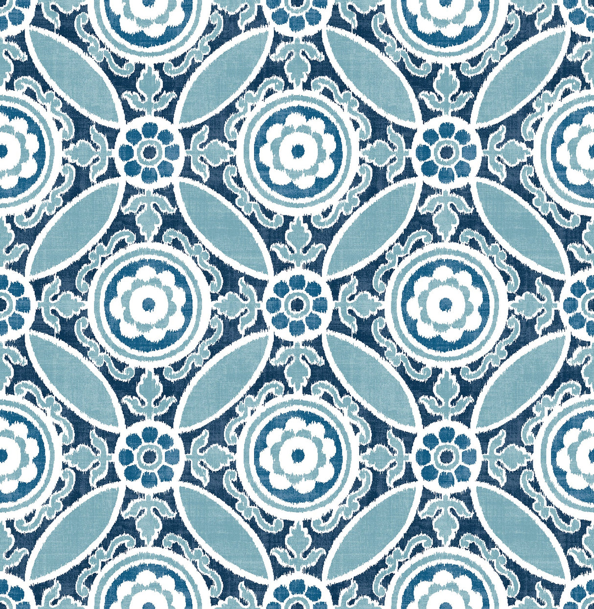 A-Street Prints 2744-24116 Maya Blue Medallion Wallpaper