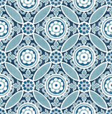 A-Street Prints 2744-24116 Maya Blue Medallion Wallpaper