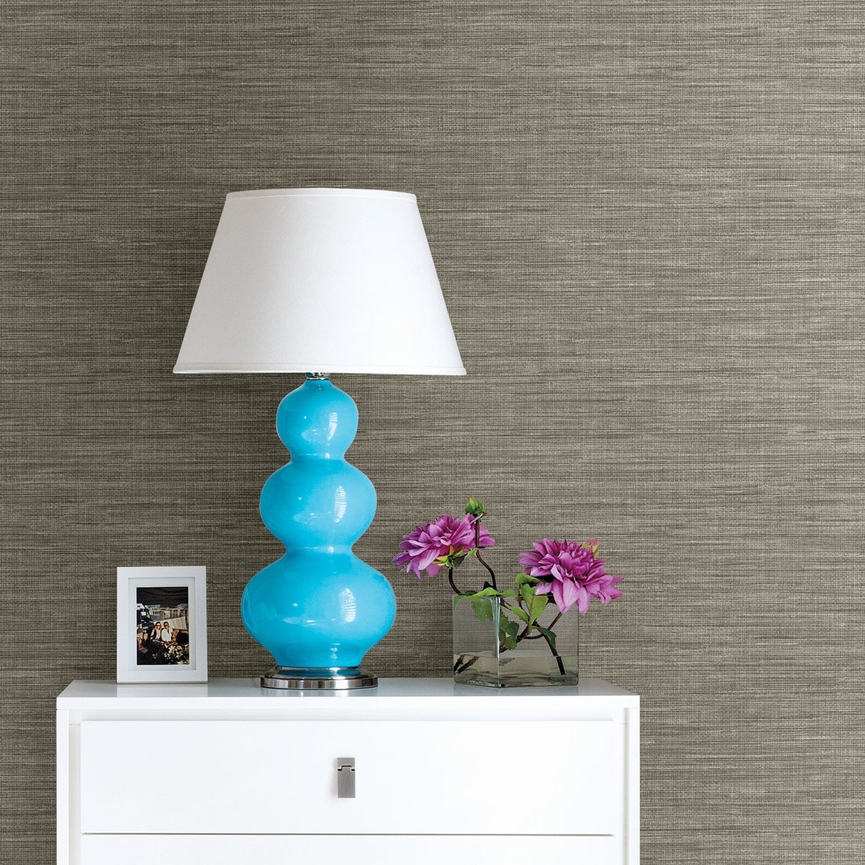 A-Street Prints 2744-24119 Exhale Grey Faux Grasscloth Wallpaper