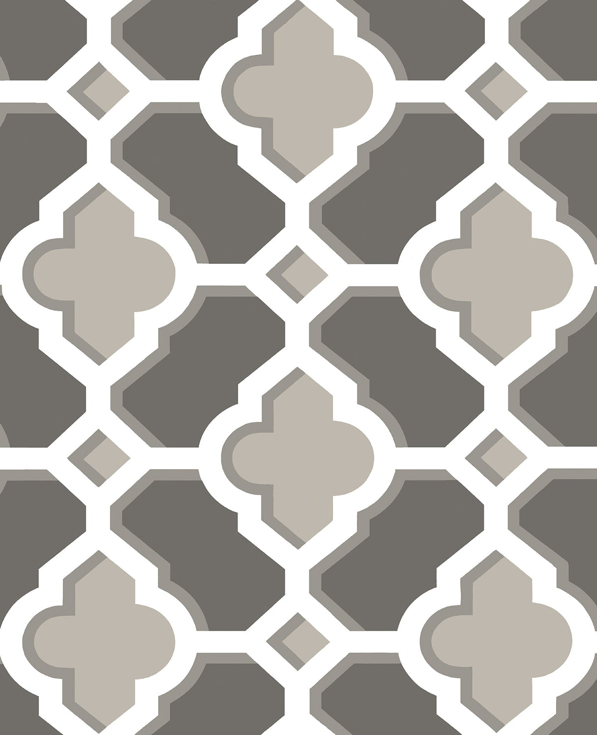 A-Street Prints 2744-24122 Lido Grey Quatrefoil Wallpaper