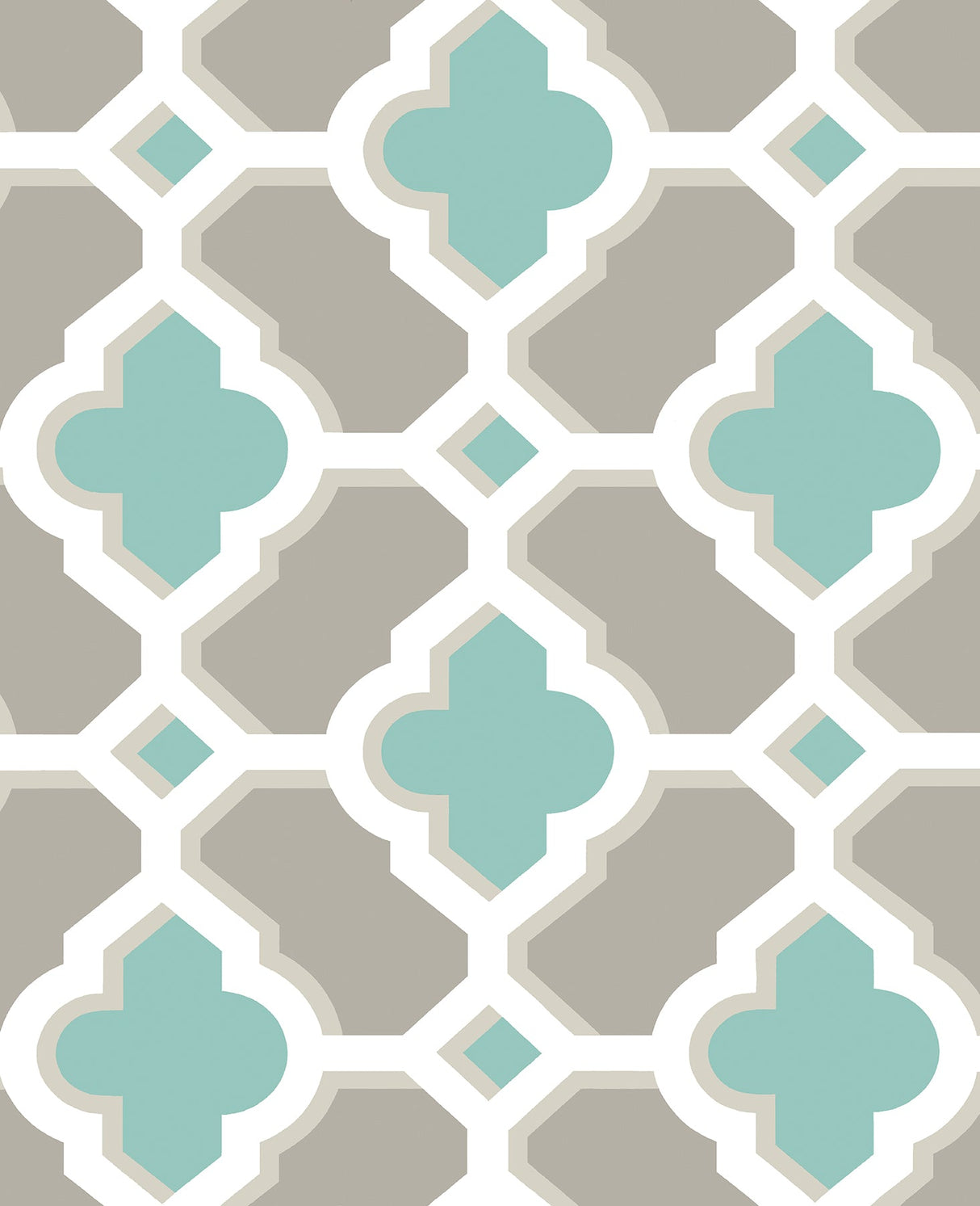 A-Street Prints 2744-24123 Lido Turquoise Quatrefoil Wallpaper