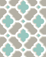 A-Street Prints 2744-24123 Lido Turquoise Quatrefoil Wallpaper