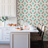 A-Street Prints 2744-24123 Lido Turquoise Quatrefoil Wallpaper