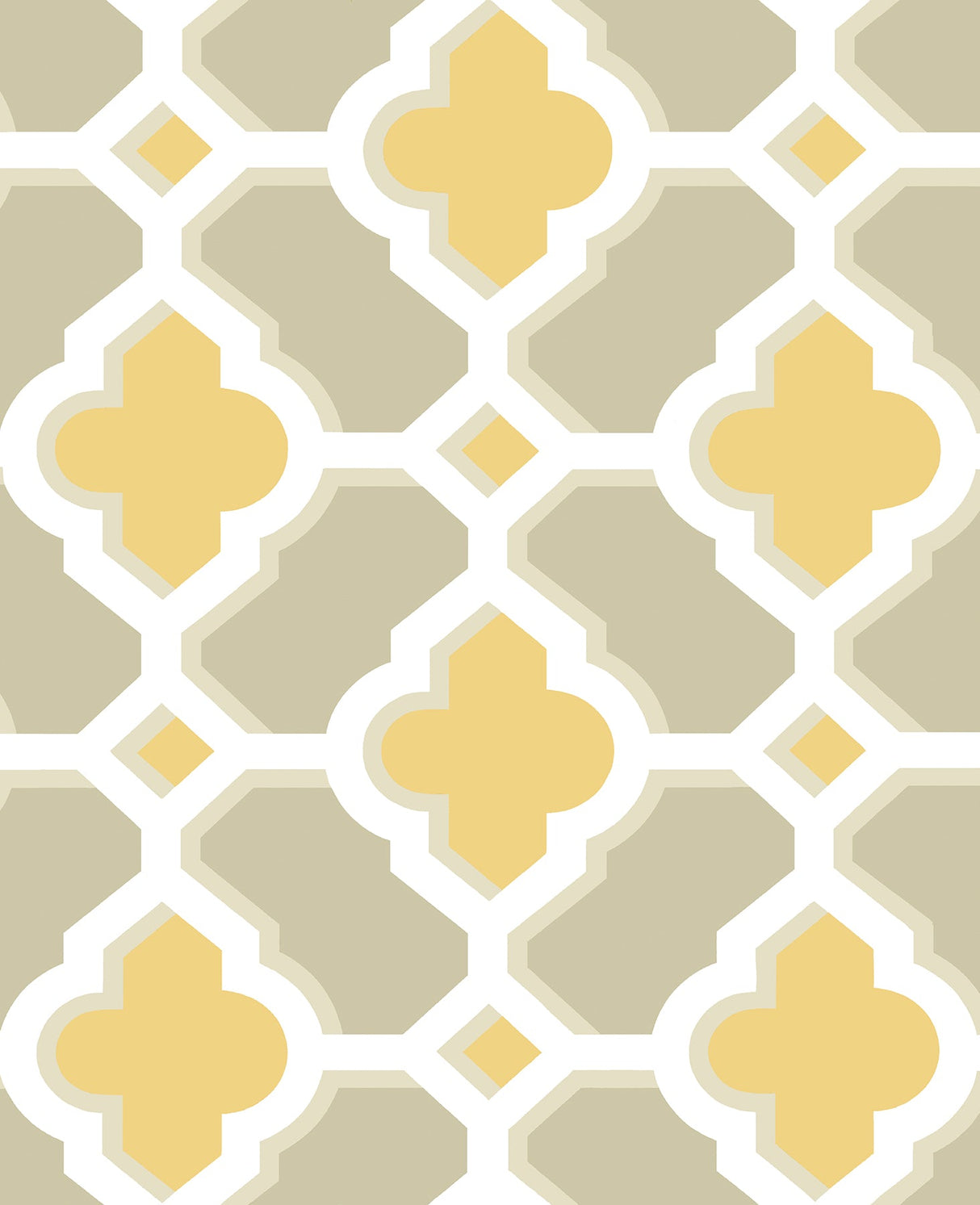 A-Street Prints 2744-24124 Lido Mustard Quatrefoil Wallpaper