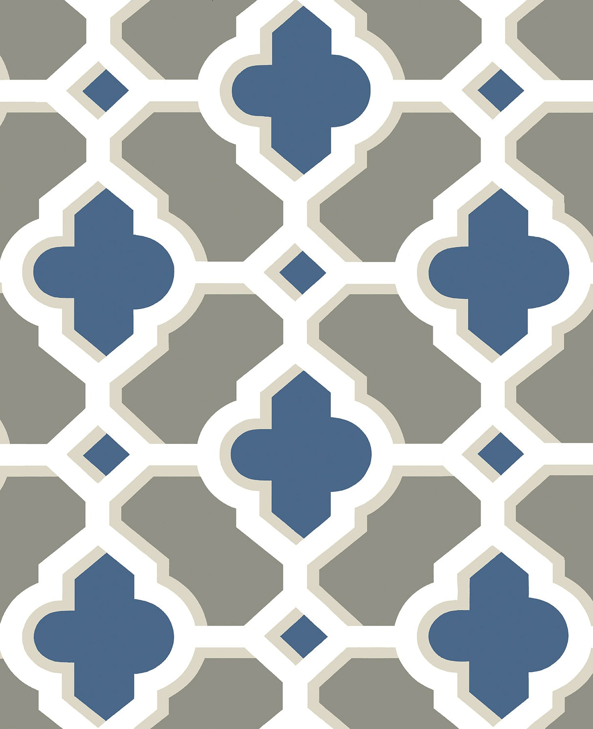 A-Street Prints 2744-24125 Lido Navy Quatrefoil Wallpaper