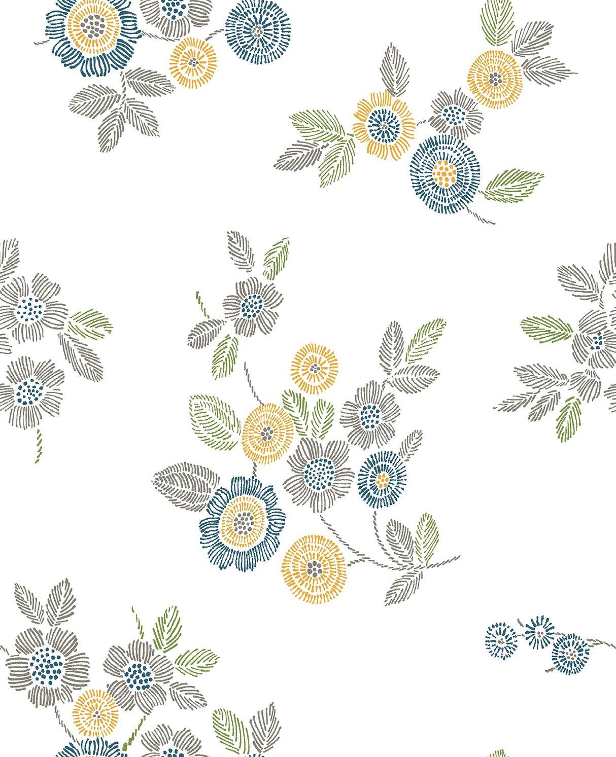 A-Street Prints 2744-24126 Malaga Grey Floral Wallpaper