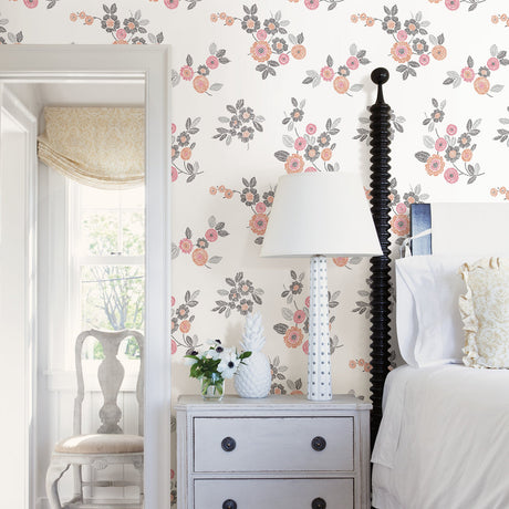 A-Street Prints 2744-24128 Malaga Pink Floral Wallpaper