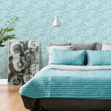 A-Street Prints 2744-24129 Mare Teal Wave Wallpaper