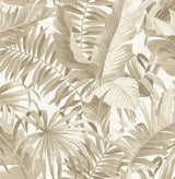 A-Street Prints 2744-24135 Alfresco Taupe Palm Leaf Wallpaper