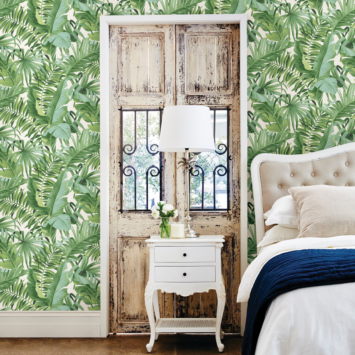 A-Street Prints 2744-24136 Alfresco Green Palm Leaf Wallpaper