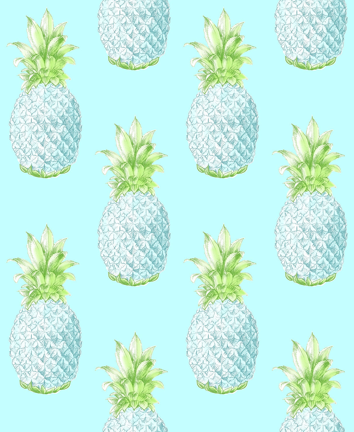 A-Street Prints 2744-24137 Copacabana Turquoise Pineapple Wallpaper