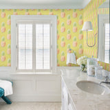 A-Street Prints 2744-24138 Copacabana Yellow Pineapple Wallpaper