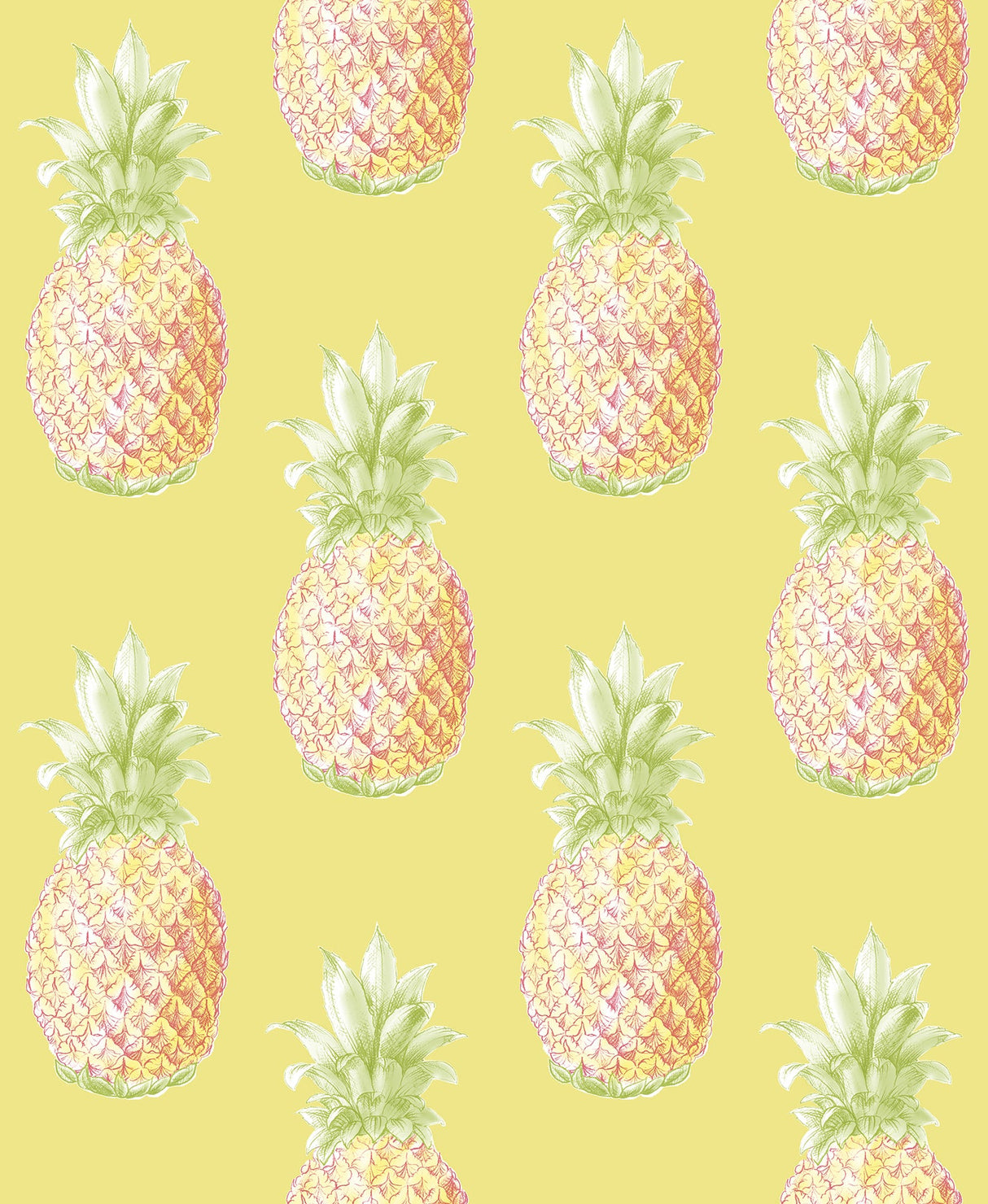 A-Street Prints 2744-24138 Copacabana Yellow Pineapple Wallpaper