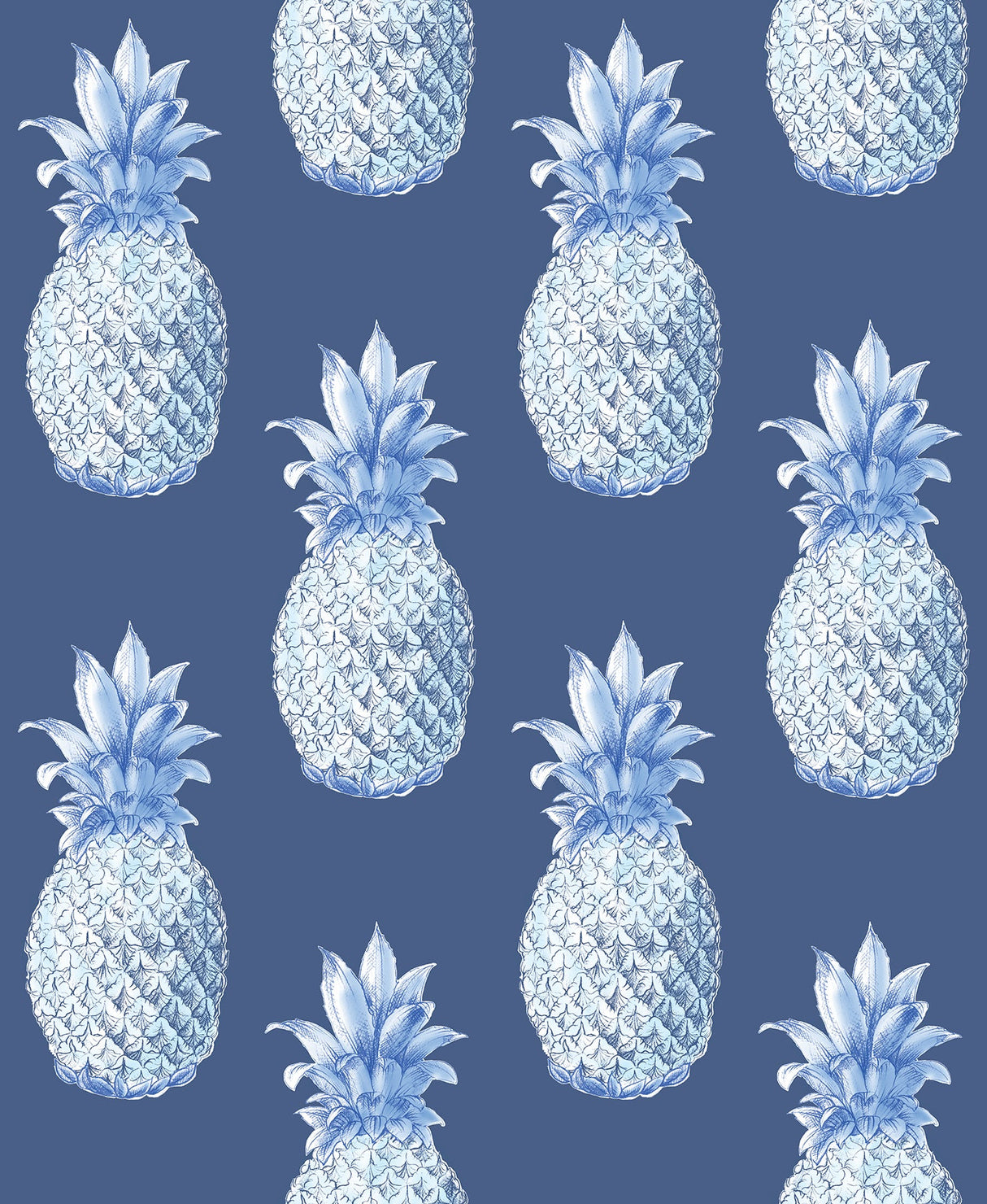 A-Street Prints 2744-24139 Copacabana Navy Pineapple Wallpaper