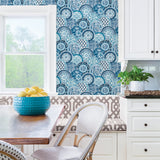 A-Street Prints 2744-24148 Laguna Blue Plate Wallpaper